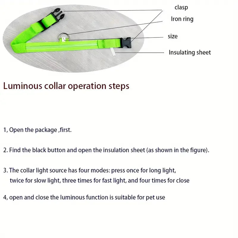 LED Glow-in-the-Dark Dog Leash & Collar – Night Safety for Your Pet