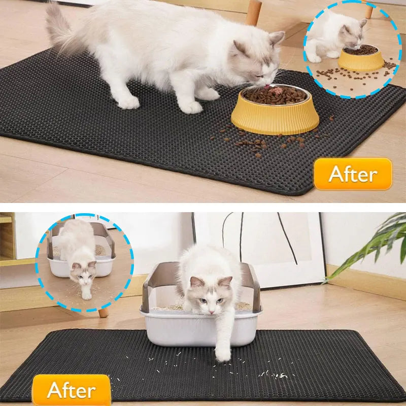 Waterproof Double Layer Cat Litter Mat – Keep Floors Clean & Cats Happy