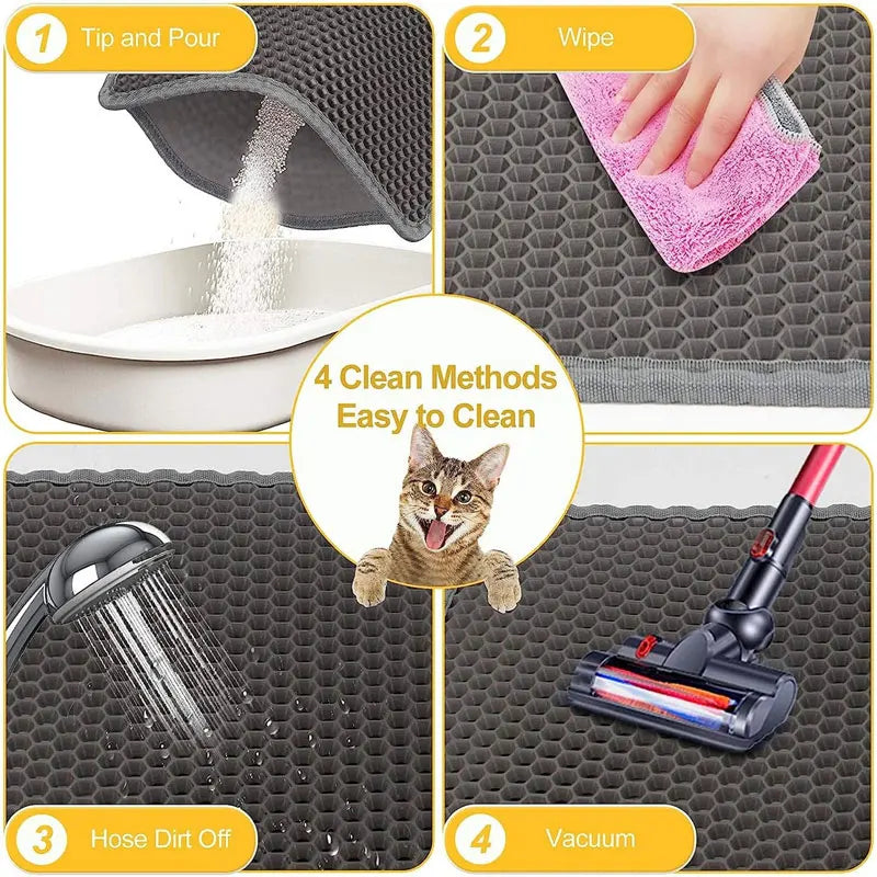 Waterproof Double Layer Cat Litter Mat – Keep Floors Clean & Cats Happy