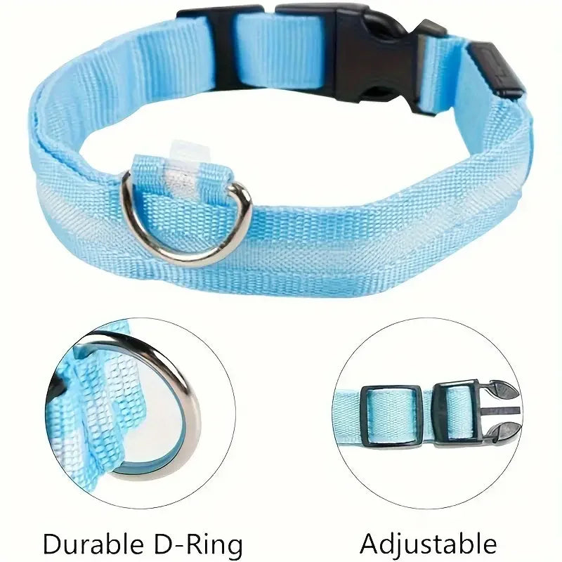 LED Glow-in-the-Dark Dog Leash & Collar – Night Safety for Your Pet