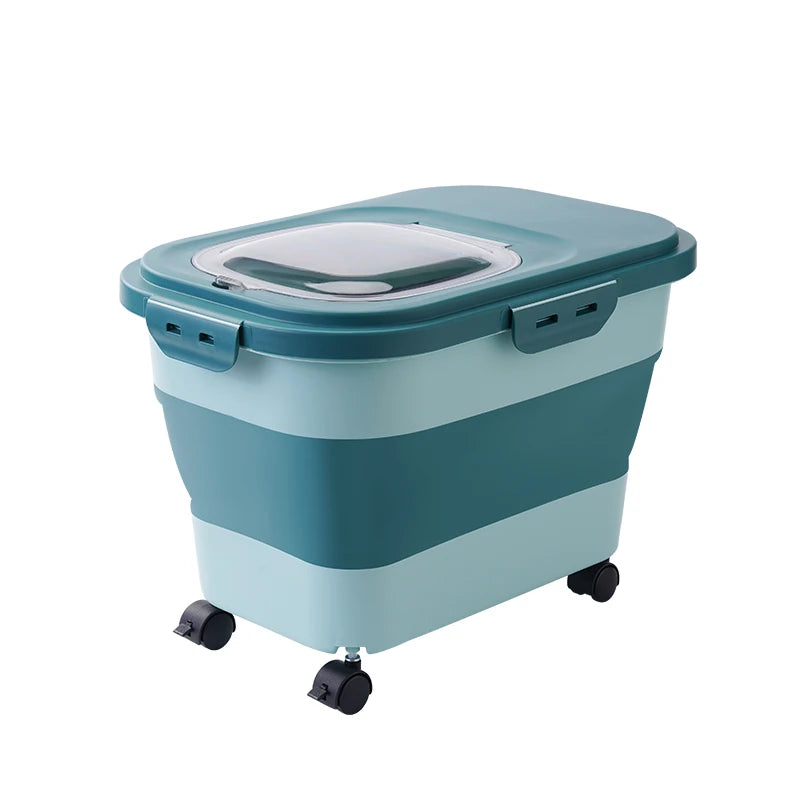 Airtight 13/33LB Collapsible Pet Food Storage Container – Sealed Lid for Freshness | Ideal for Dry Cat & Dog Food, Grains & Rice
