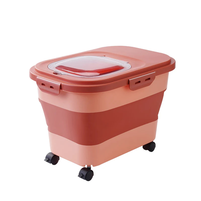 Airtight 13/33LB Collapsible Pet Food Storage Container – Sealed Lid for Freshness | Ideal for Dry Cat & Dog Food, Grains & Rice