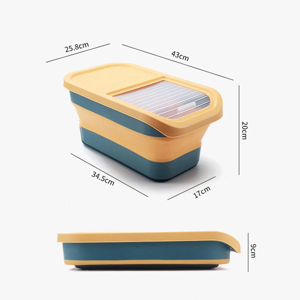 Airtight 13/33LB Collapsible Pet Food Storage Container – Sealed Lid for Freshness | Ideal for Dry Cat & Dog Food, Grains & Rice