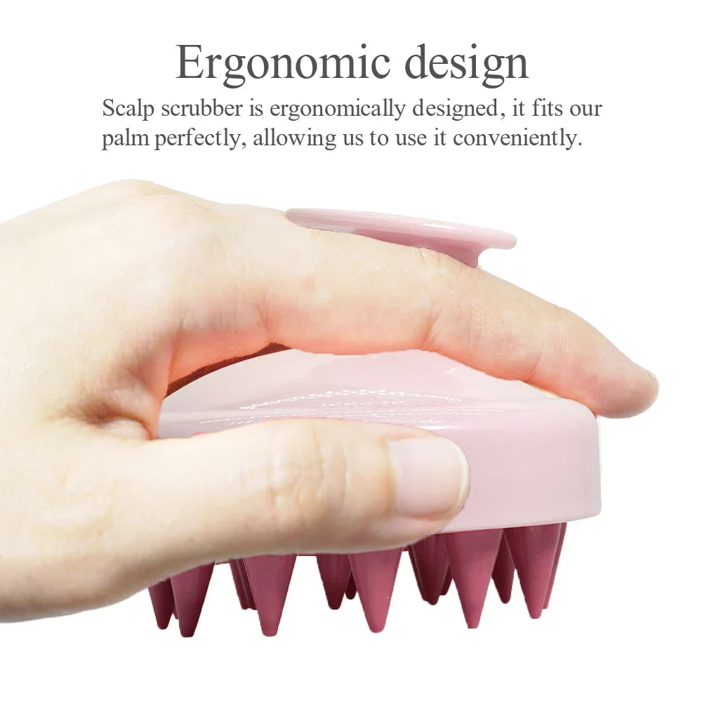 🧼 Silicone Shampoo Brush & Scalp Massage Comb – Relax, Cleanse & Rejuvenate