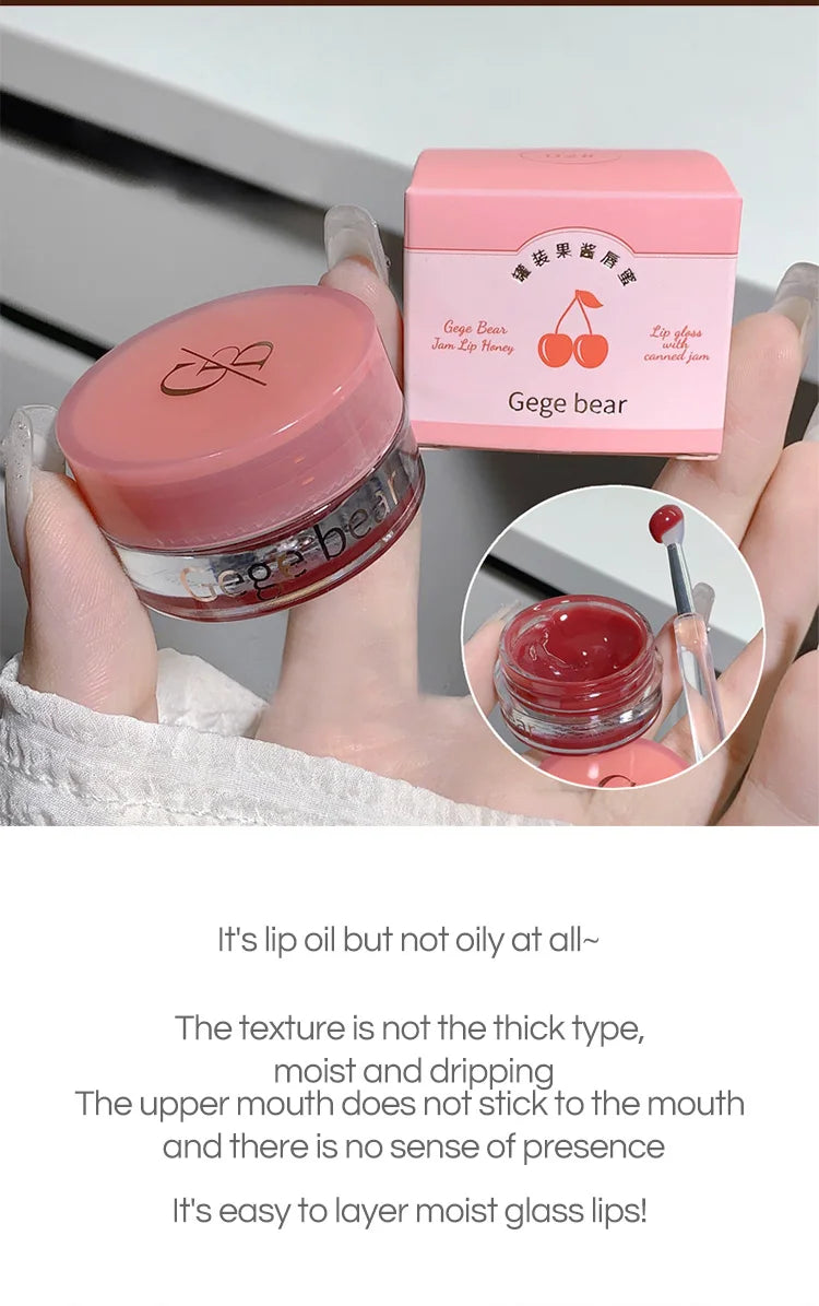 🍯 Gege Bear Jam Lip Honey – Canned Jam Lip Gloss with Shine, Moisture & Magic