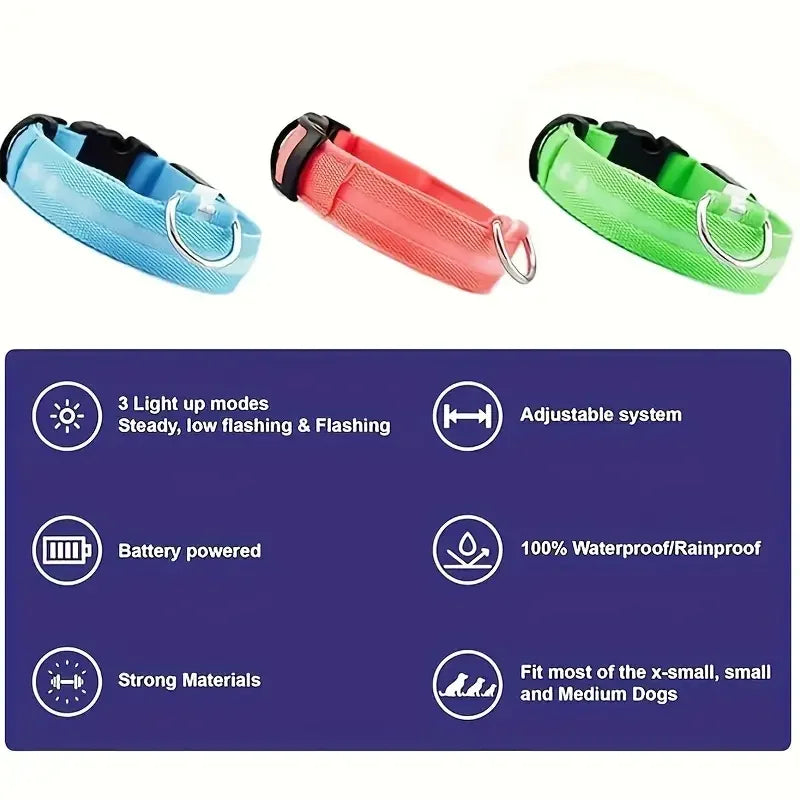 LED Glow-in-the-Dark Dog Leash & Collar – Night Safety for Your Pet