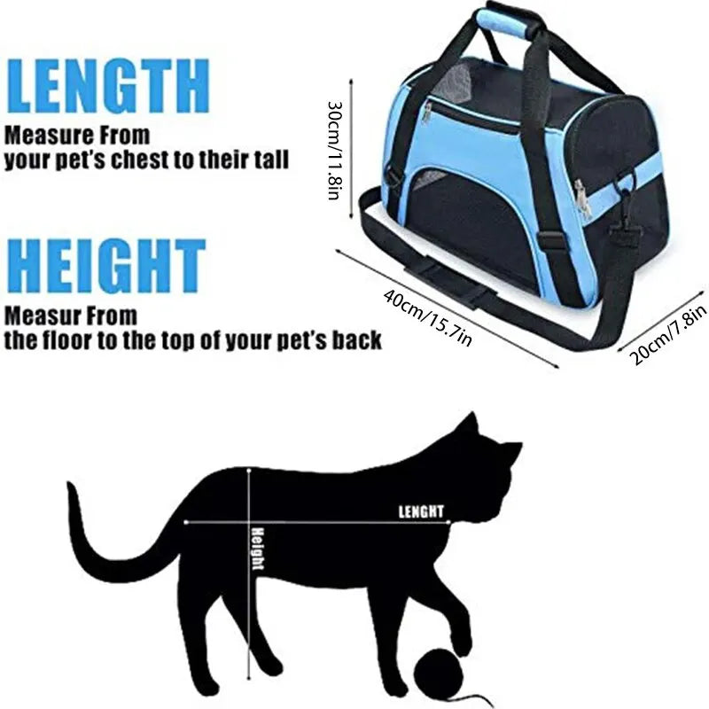 Soft-Sided Pet Travel Carrier – Portable & Foldable Comfort Carrier for Cats, Dogs & Puppies
