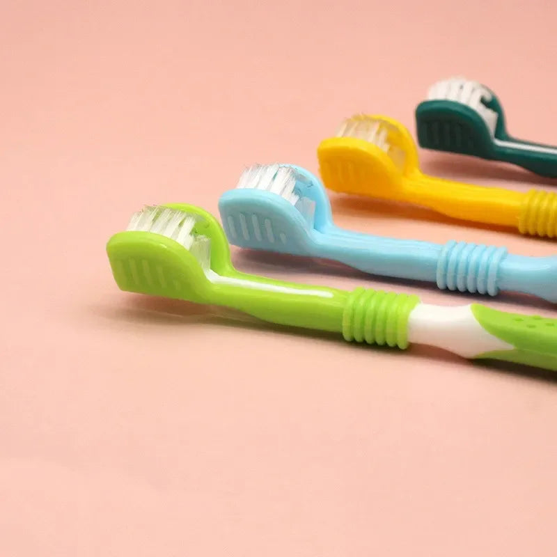 3-Sided Pet Toothbrush – Dog & Cat Plastic Toothbrush for Dental Care | Removes Tartar & Bad Breath, Cleans Pet Mouth Effectively