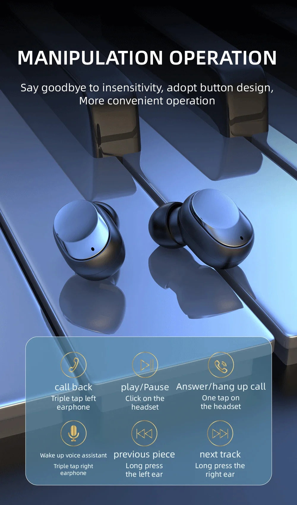New Y60 TWS Bluetooth Earphones – Wireless Precision for Music, Gaming & More