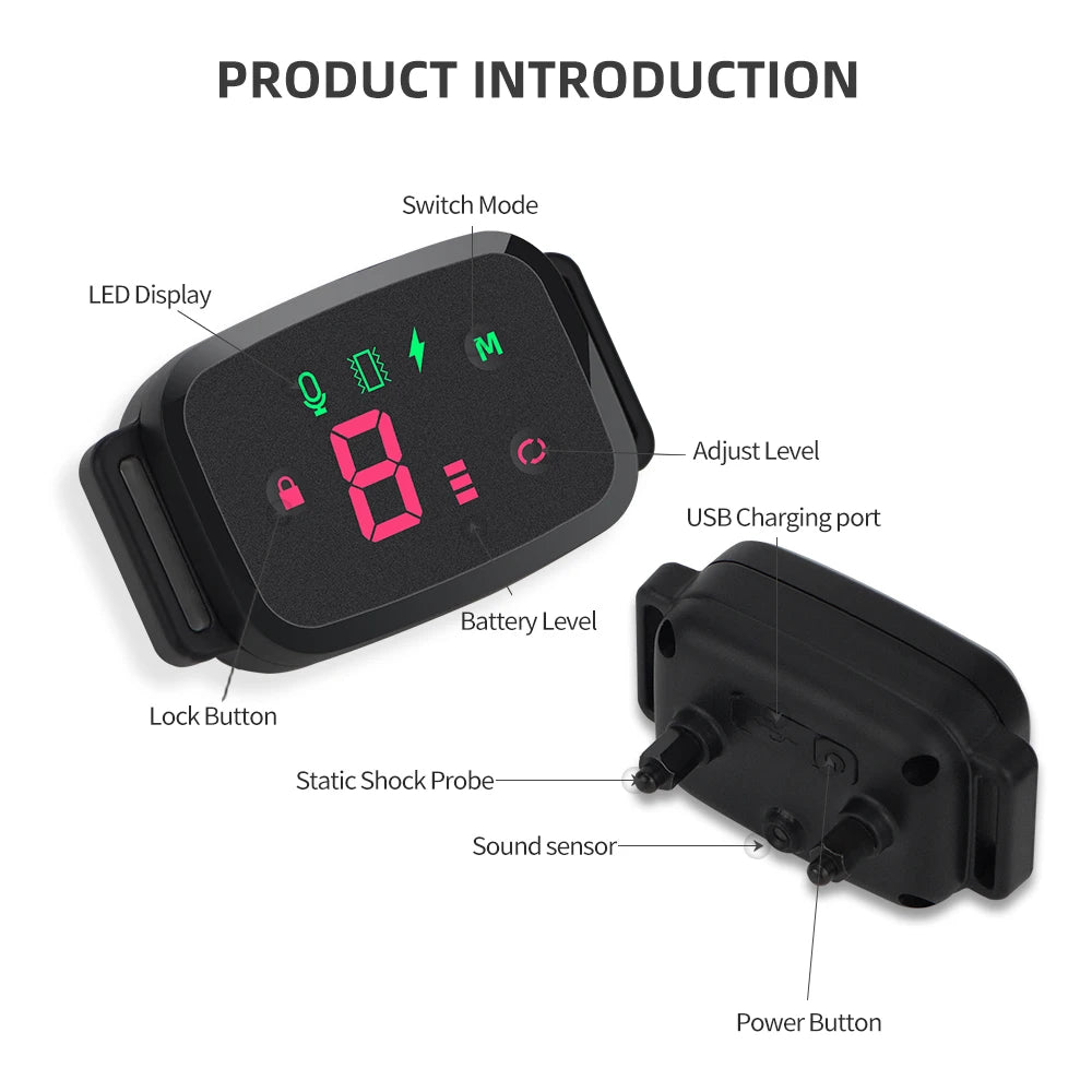 Smart Anti-Bark Dog Collar – HD Digital Display & Waterproof Design