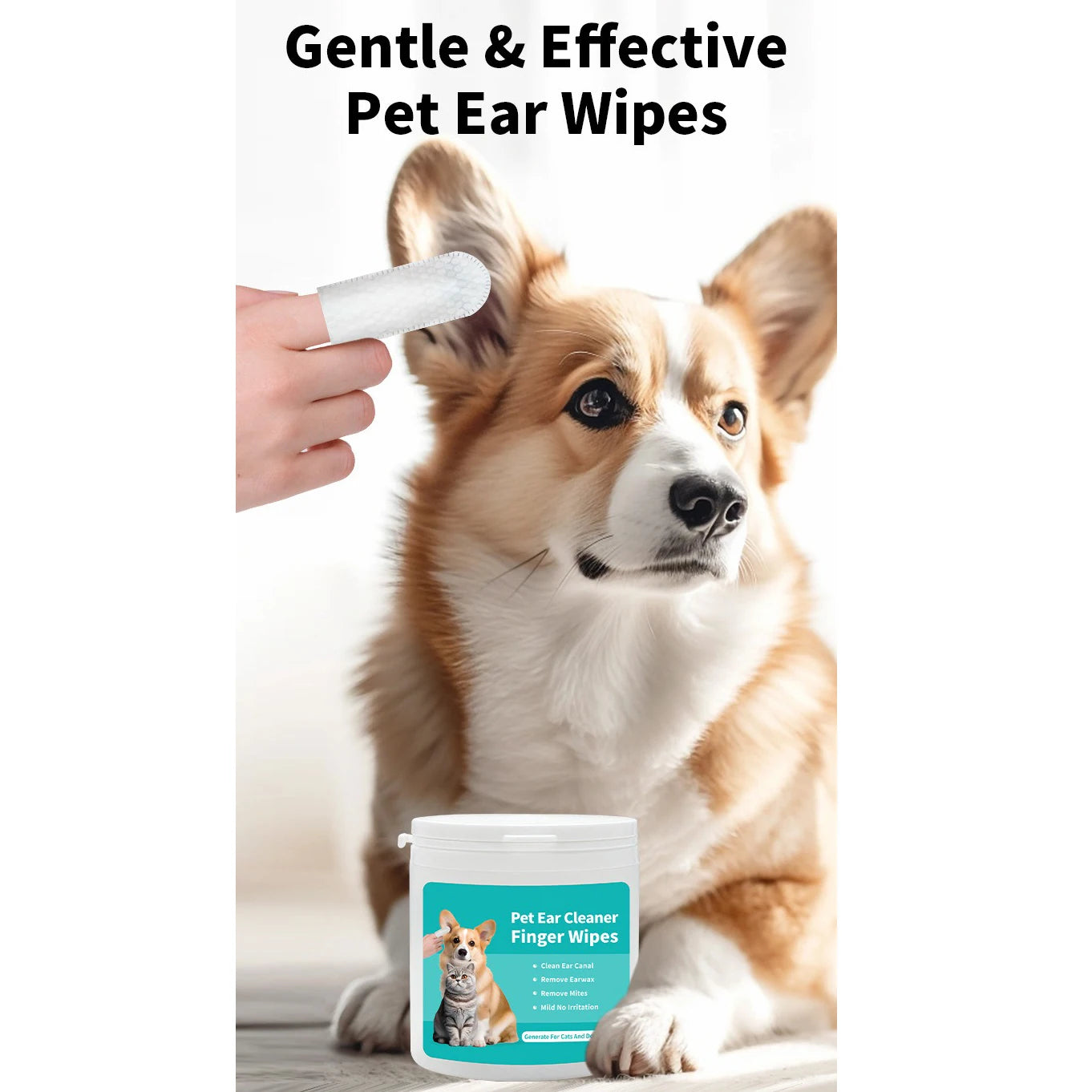Pet Ear Cleaning Wipes – Gentle & Effective Ear Care for Cats & Dogs