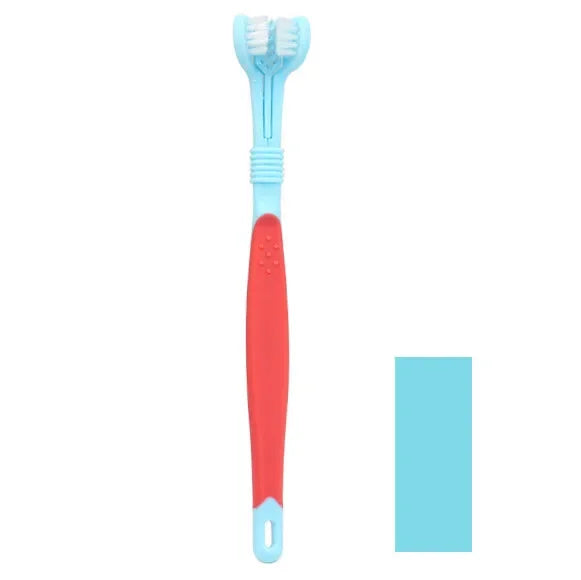 3-Sided Pet Toothbrush – Dog & Cat Plastic Toothbrush for Dental Care | Removes Tartar & Bad Breath, Cleans Pet Mouth Effectively