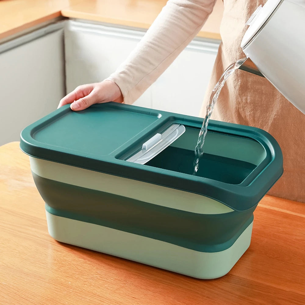 Airtight 13/33LB Collapsible Pet Food Storage Container – Sealed Lid for Freshness | Ideal for Dry Cat & Dog Food, Grains & Rice