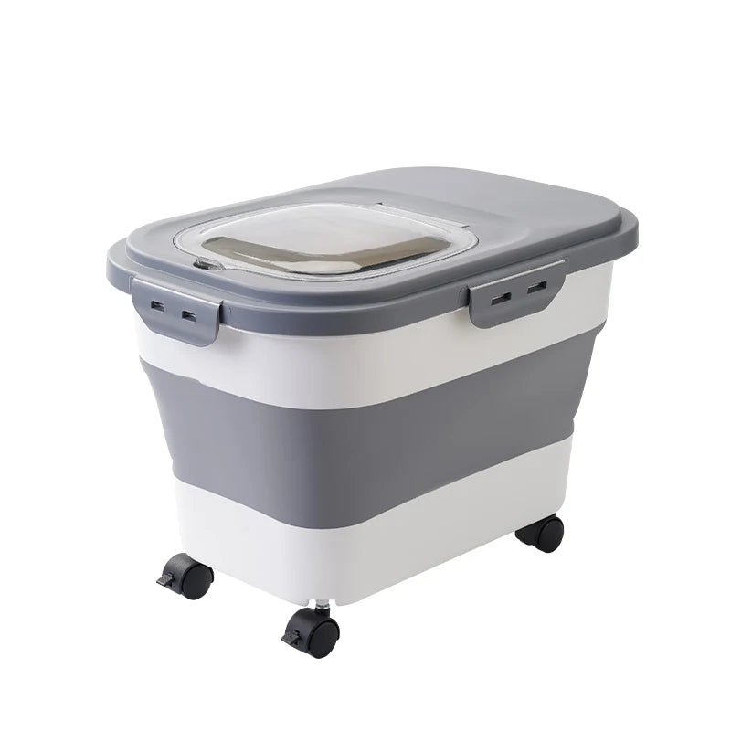 Airtight 13/33LB Collapsible Pet Food Storage Container – Sealed Lid for Freshness | Ideal for Dry Cat & Dog Food, Grains & Rice