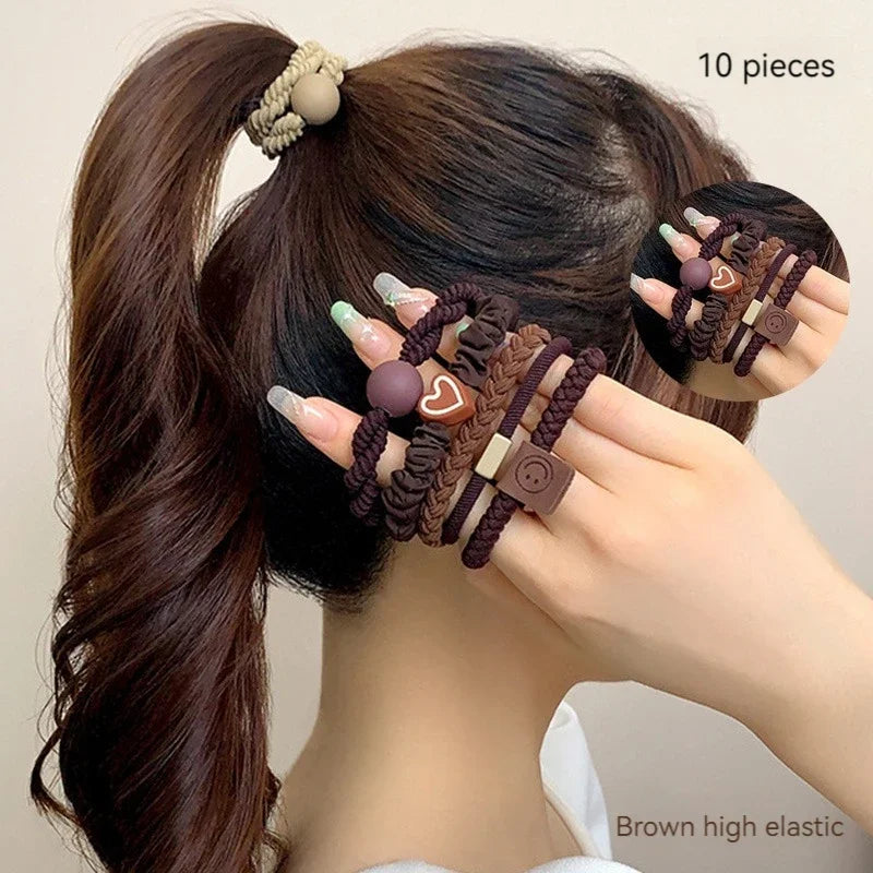 💁‍♀️ 10PCS Women’s Hair Ring Set – Stylish, Strong & Ready for Every Look