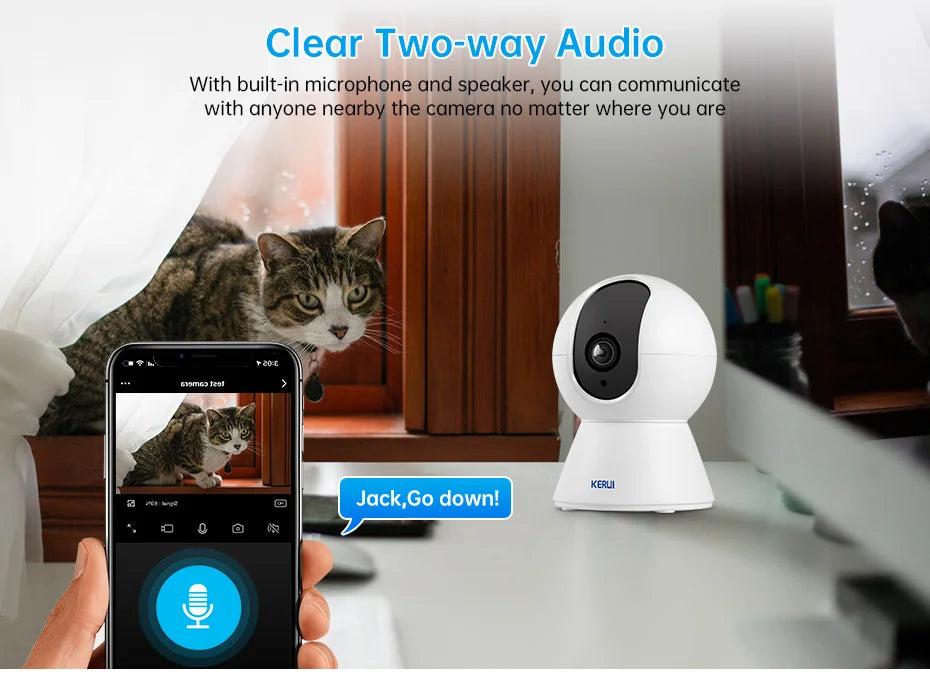 KERUI WiFi Pet & Home Security Camera – 4K Ultra HD Smart Surveillance
