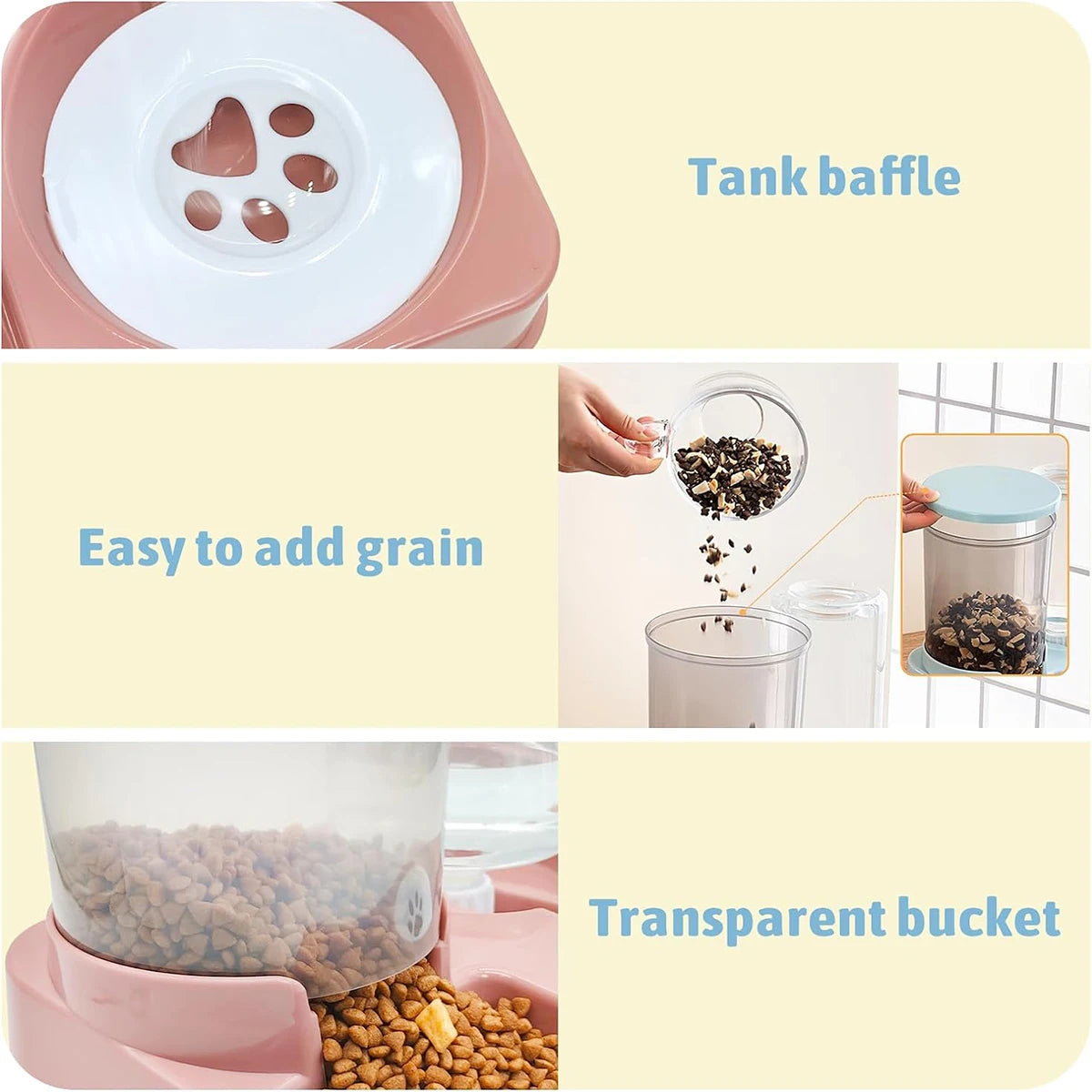 2-in-1 Automatic Cat Feeder & Water Dispenser – Tilted Gravity Food & Waterer Set
