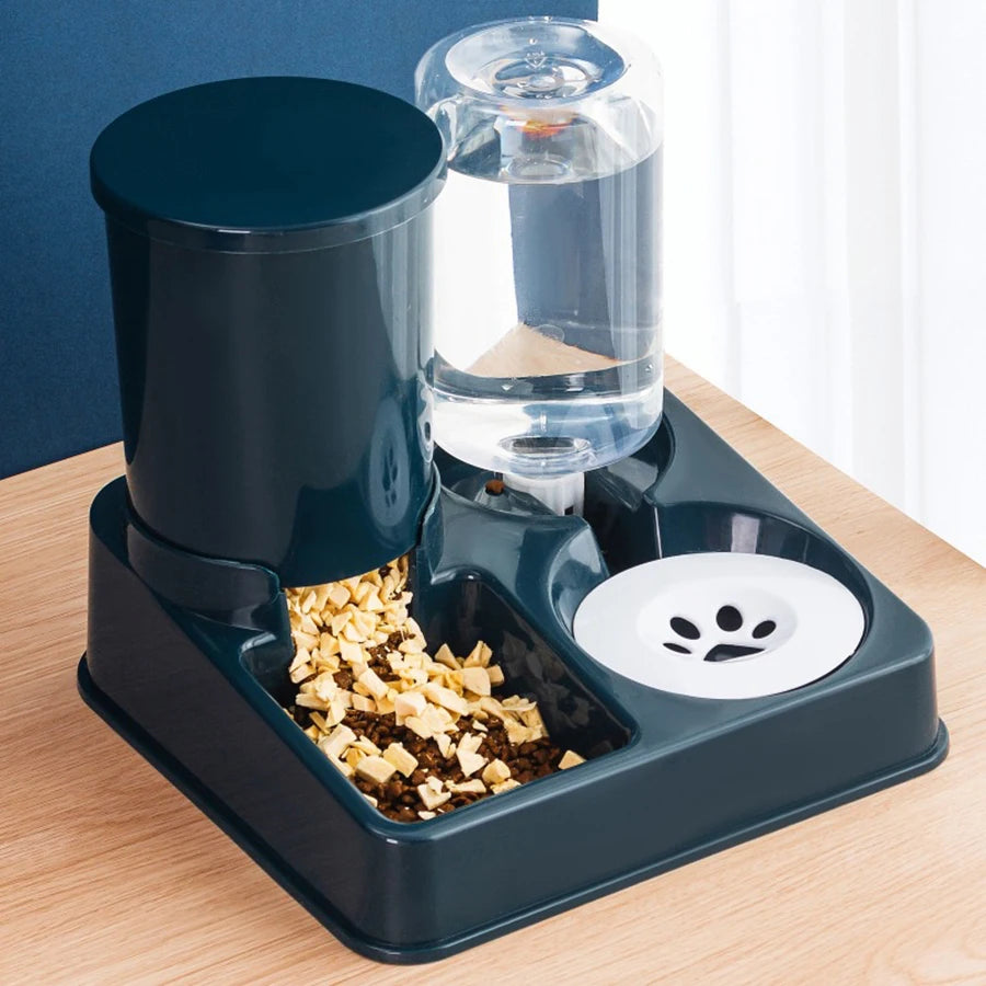 2-in-1 Automatic Cat Feeder & Water Dispenser – Tilted Gravity Food & Waterer Set