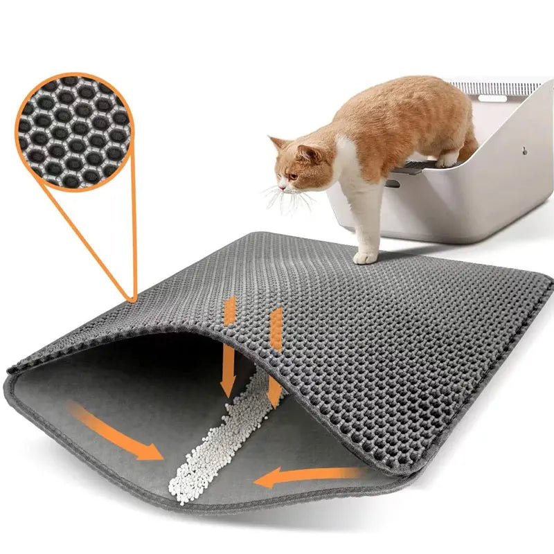 Waterproof Double Layer Cat Litter Mat – Keep Floors Clean & Cats Happy