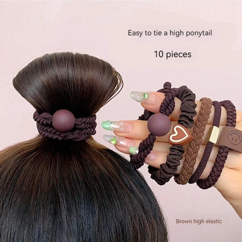 💁‍♀️ 10PCS Women’s Hair Ring Set – Stylish, Strong & Ready for Every Look