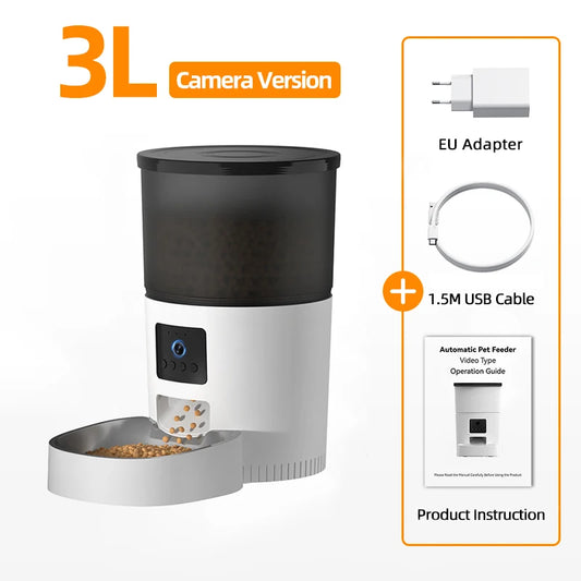 ROJECO Smart Automatic Cat Feeder with Camera & Voice Recorder