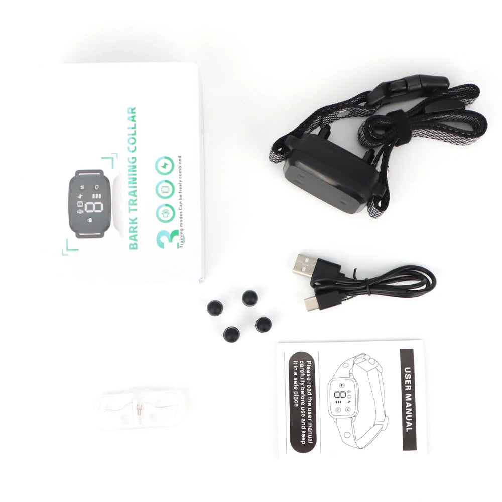 Smart Anti-Bark Dog Collar – HD Digital Display & Waterproof Design
