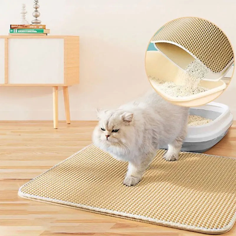 Waterproof Double Layer Cat Litter Mat – Keep Floors Clean & Cats Happy