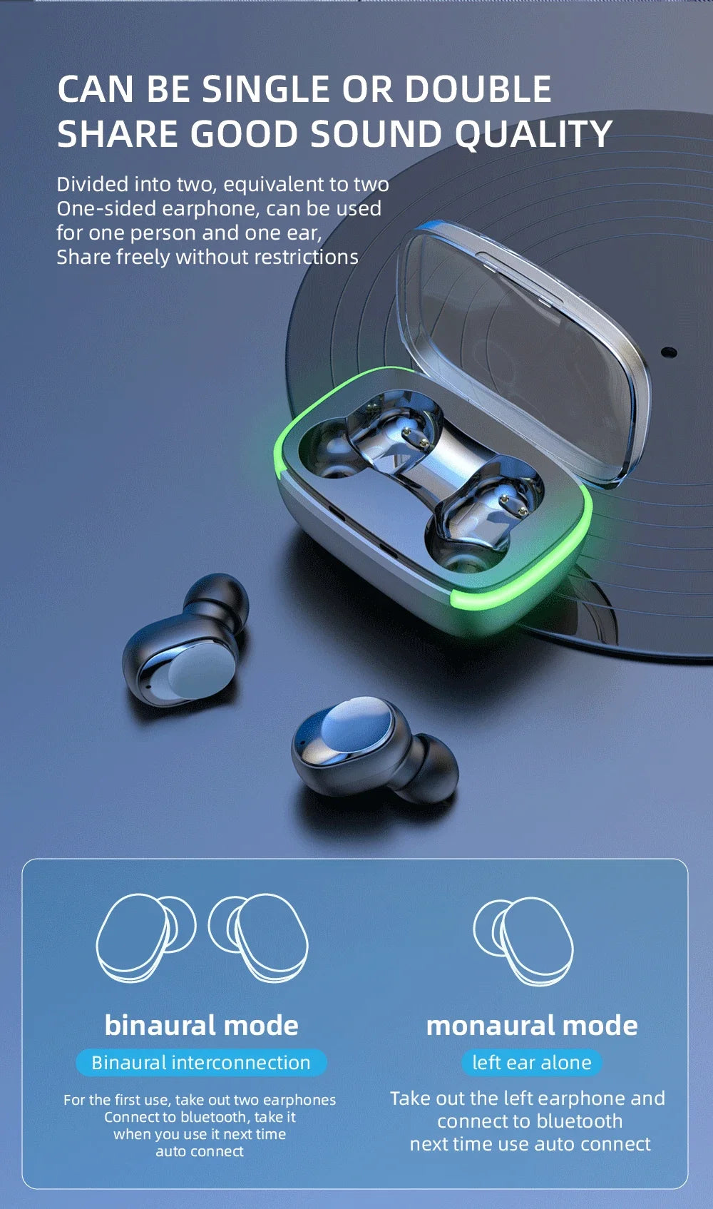 New Y60 TWS Bluetooth Earphones – Wireless Precision for Music, Gaming & More