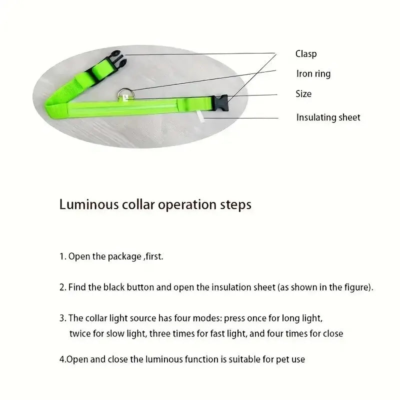 LED Glow-in-the-Dark Dog Leash & Collar – Night Safety for Your Pet