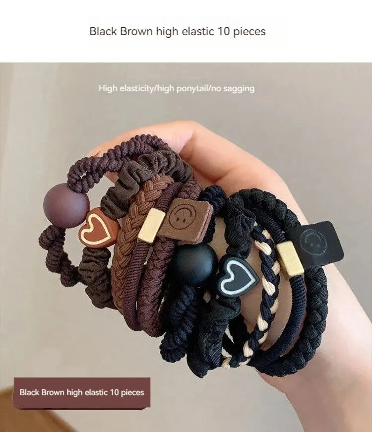 💁‍♀️ 10PCS Women’s Hair Ring Set – Stylish, Strong & Ready for Every Look