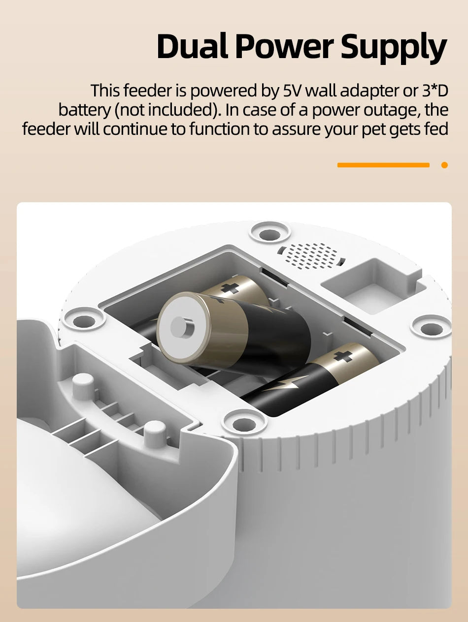 ROJECO Smart Automatic Cat Feeder with Camera & Voice Recorder