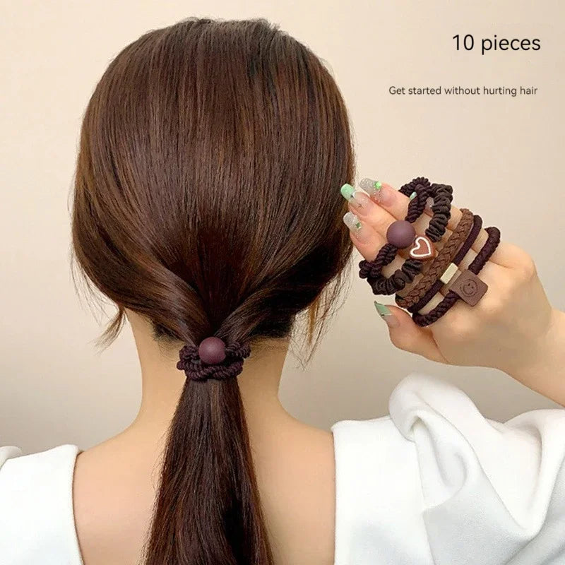 💁‍♀️ 10PCS Women’s Hair Ring Set – Stylish, Strong & Ready for Every Look