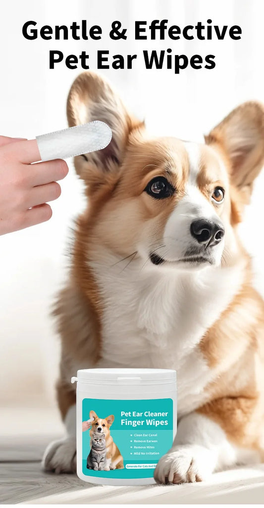 Pet Ear Cleaning Wipes – Gentle & Effective Ear Care for Cats & Dogs