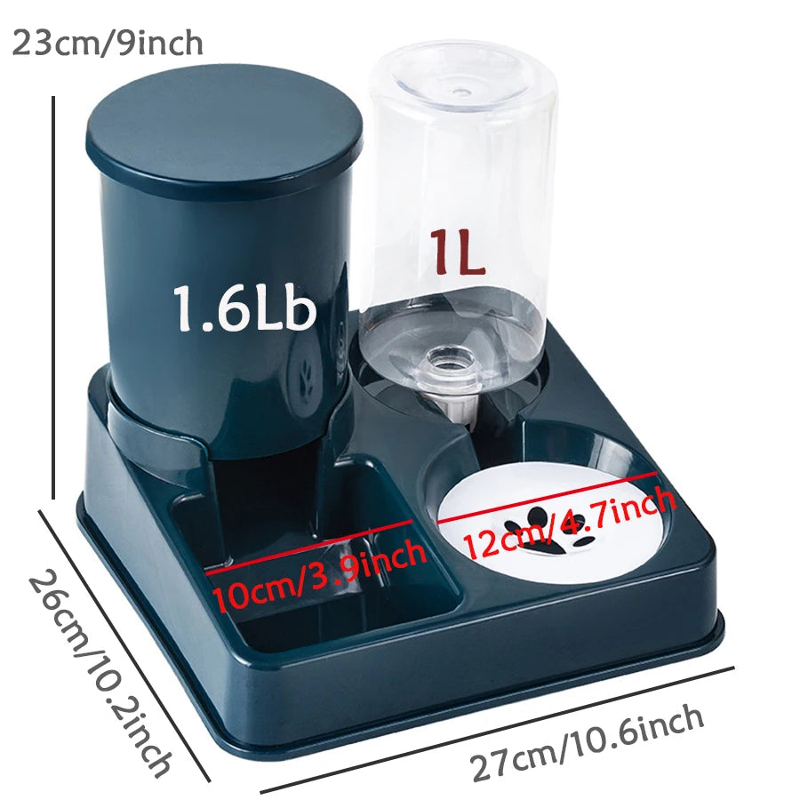 2-in-1 Automatic Cat Feeder & Water Dispenser – Tilted Gravity Food & Waterer Set