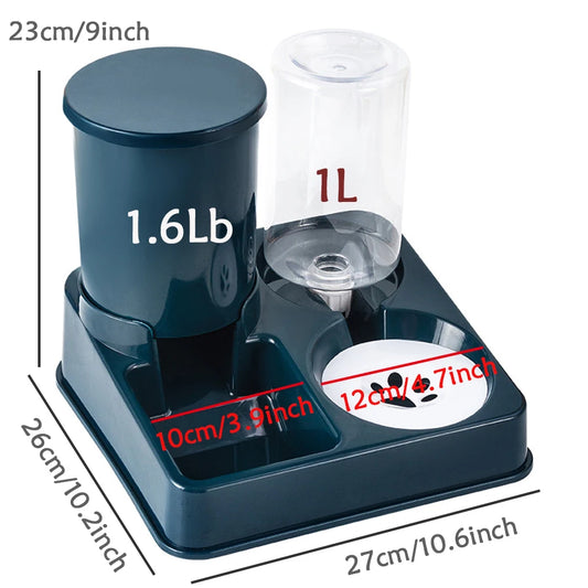 2-in-1 Automatic Cat Feeder & Water Dispenser – Tilted Gravity Food & Waterer Set