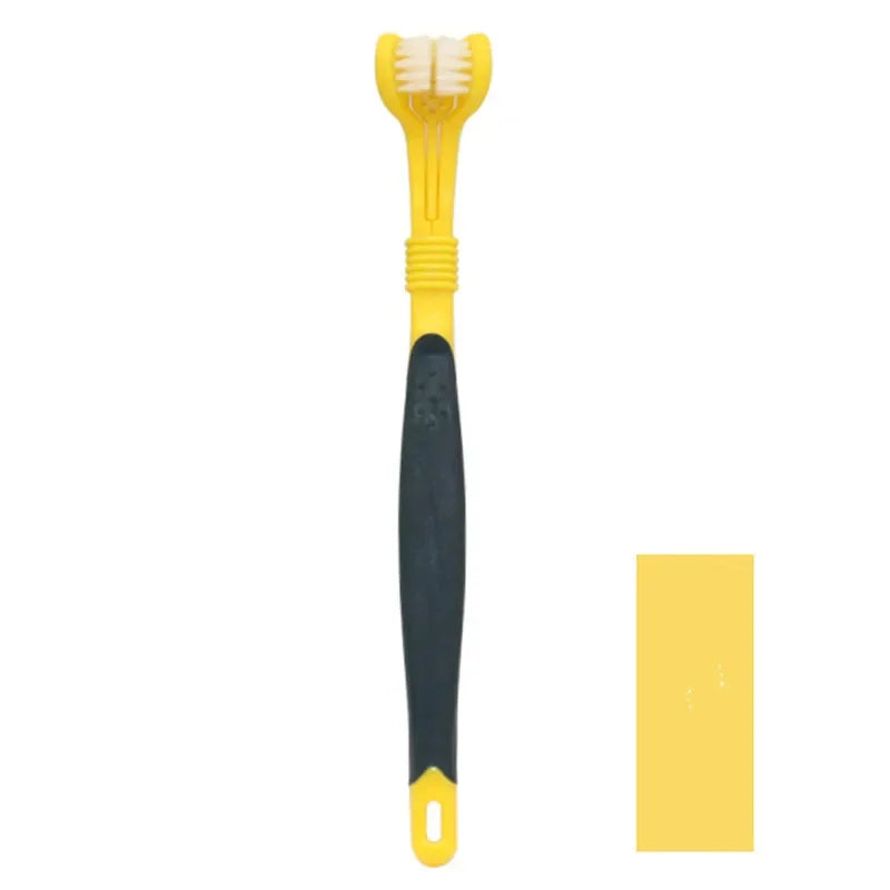 3-Sided Pet Toothbrush – Dog & Cat Plastic Toothbrush for Dental Care | Removes Tartar & Bad Breath, Cleans Pet Mouth Effectively