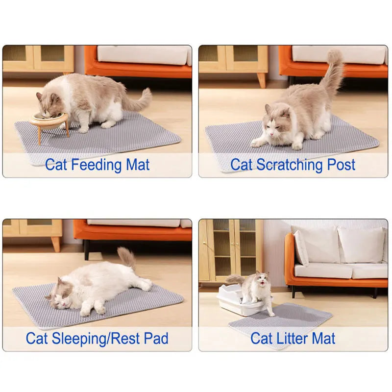 Waterproof Double Layer Cat Litter Mat – Keep Floors Clean & Cats Happy