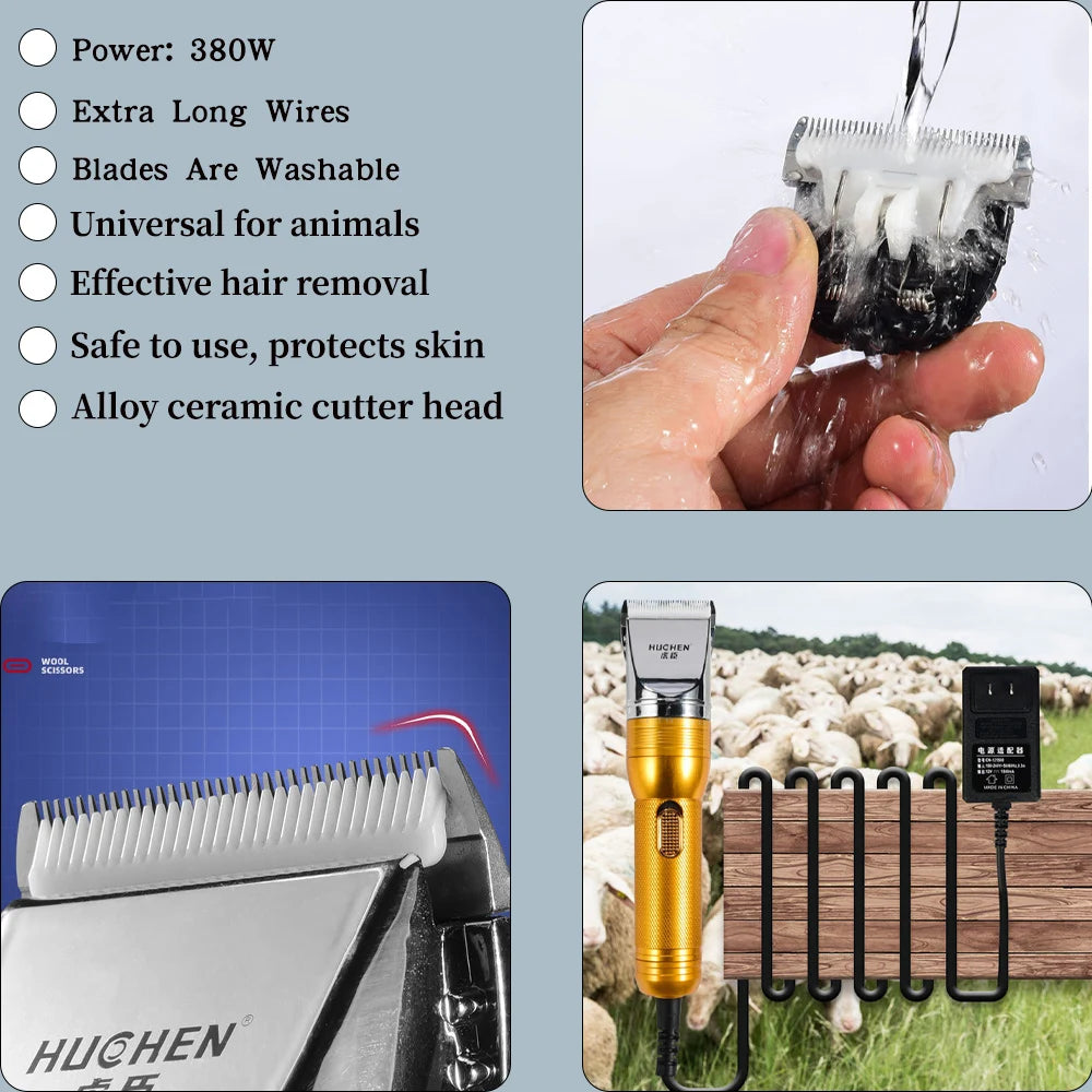 380W Cordless Cashmere Goat Shearer – 12V Electric Hair Trimmer for Pets & Livestock | Ideal for Cats, Dogs, Rabbits, Sheep & Carpet Tufting