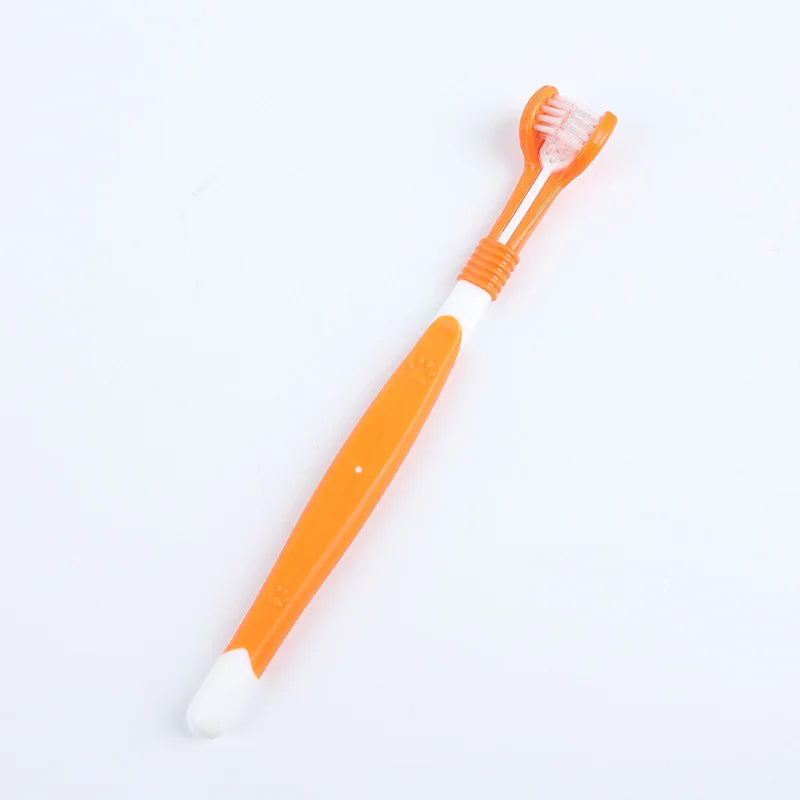 3-Sided Pet Toothbrush – Dog & Cat Plastic Toothbrush for Dental Care | Removes Tartar & Bad Breath, Cleans Pet Mouth Effectively