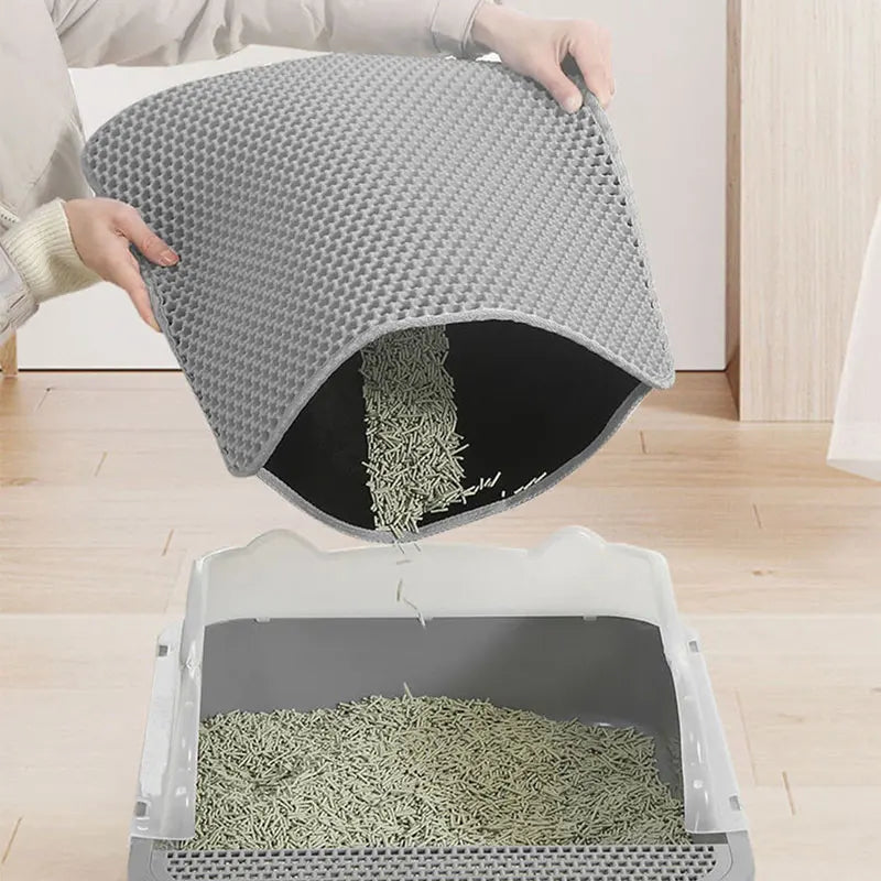 Waterproof Double Layer Cat Litter Mat – Keep Floors Clean & Cats Happy