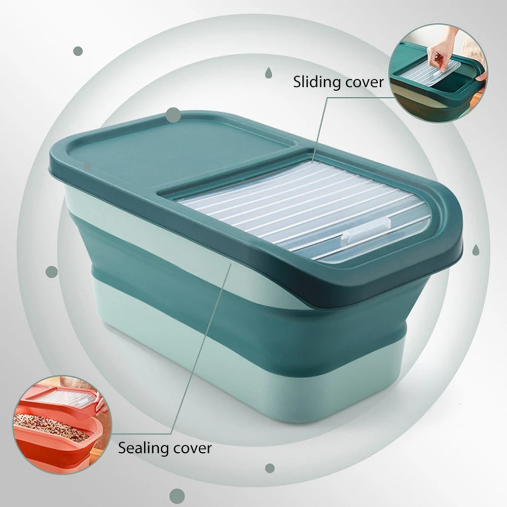 Airtight 13/33LB Collapsible Pet Food Storage Container – Sealed Lid for Freshness | Ideal for Dry Cat & Dog Food, Grains & Rice