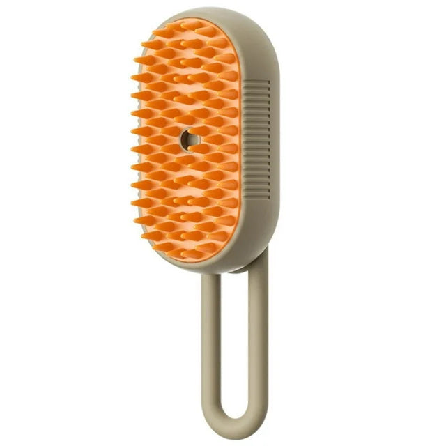3-in-1 Electric Cat & Dog Steam Brush – Grooming, Massage & Hair Removal